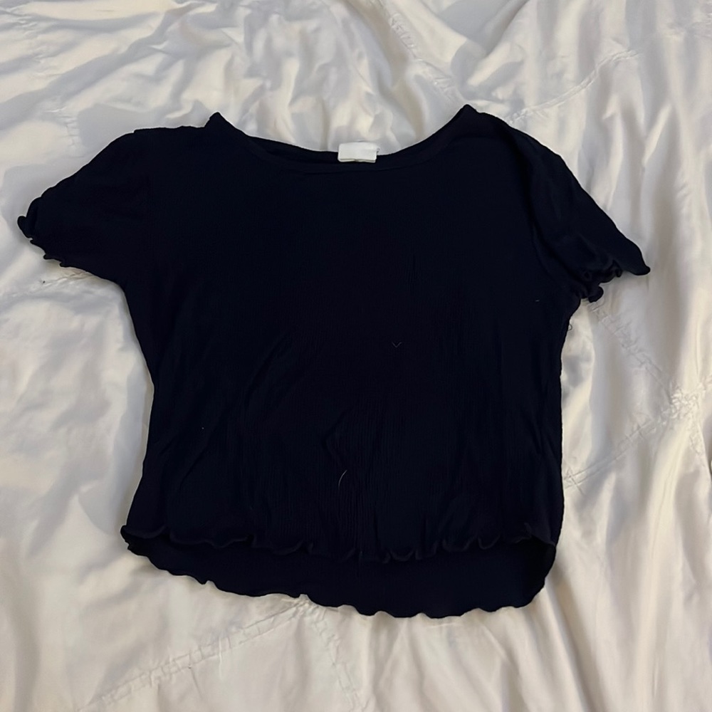 dark blue shot sleeve shirt S girl